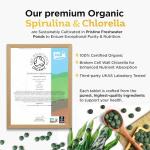 Organic Spirulina & Chlorella Tablets - 2000mg Daily