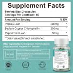 Chlorophyll Capsules for Detox and Skin Health