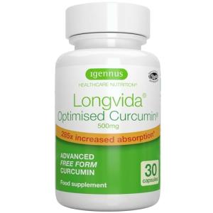 Longvida Optimised Curcumin 500mg - Vegan Capsules