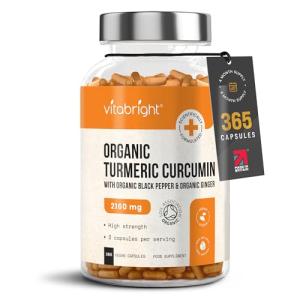 Turmeric & Black Pepper Capsules | 2160mg | 365 Tablets