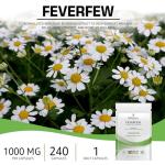 Feverfew 1000mg Capsules for Migraine Relief