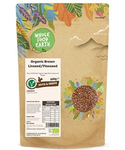 Organic Brown Flaxseed - 500g, GMO Free, Vegan