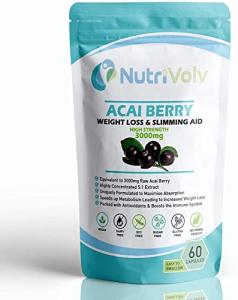 Acai Berry 3000mg Slimming Supplements - 60 Capsules