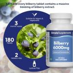 Bilberry Plus Extract 6,000mg with B2 - 90 Tablets