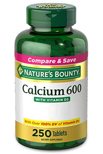 Nature's Bounty Calcium + Vitamin D3 Tablets, 250ct