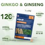 Ginkgo Biloba & Siberian Ginseng 120 Vegan Tablets
