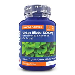 High Strength Ginkgo Biloba 12000mg, 180 Vegan Tablets