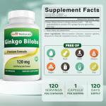 Double Strength Ginkgo Biloba Extract 120mg, 120 Capsules