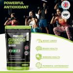 High Strength Ginkgo Biloba 6000mg Vegan Tablets 180 Count