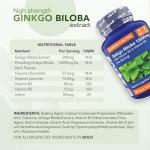 High Strength Ginkgo Biloba 12000mg, 180 Vegan Tablets