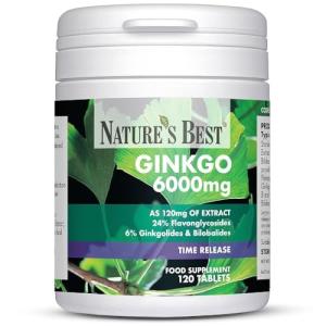 Ginkgo Biloba 6000mg - Vegan Time Release Tablets