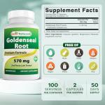 Goldenseal Root 570 mg, 100 Capsules, 3 Pack