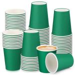 Green Coffee Paper Cups - 100 Pack 8oz