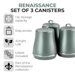 Renaissance Set of 3 Storage Canisters in Green