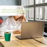 Green Coffee Paper Cups - 100 Pack 8oz