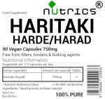 Nutrics® 750mg Haritaki Capsules - 90 Vegan Caps