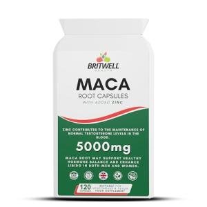 Maca Root 5000mg with Zinc - 120 Vegan Capsules