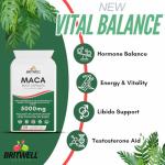 Maca Root 5000mg with Zinc - 120 Vegan Capsules