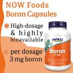 Now Foods Boron 3mg 250 Vegan Capsules