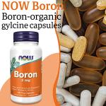 Now Foods Boron 3mg Vegan Capsules, 100 Count