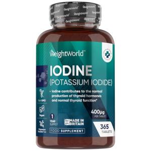 Iodine Tablets 400mcg - Vegan Non-GMO 365 Count