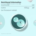 Iodine Tablets 400mcg - Vegan Non-GMO 365 Count