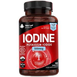 High Strength Vegan Iodine Tablets 500mcg - 365 Count