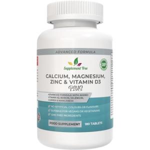 Calcium Magnesium Zinc Vitamin D K2 Supplement 180 Tablets