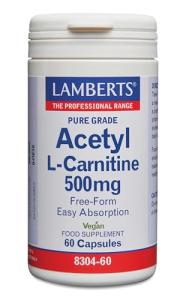 Lamberts Acetyl L-Carnitine 500mg Capsules - 60 count