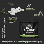 Beta Alanine 1500mg - 120 Capsules for Energy