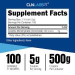 Pure Creatine Monohydrate Powder - 500g Tub