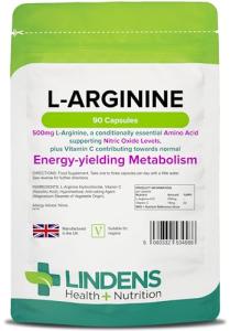 Lindens L-Arginine 500mg with Vitamin C, 90 Capsules