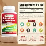 L-Arginine L-Citrulline Complex 1000 mg - 120 Tablets