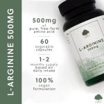 L-Arginine 500mg Vegan Capsules - 60 Count