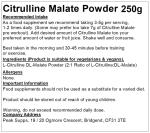 Citrulline Malate Powder - Pure 2:1 Ratio 250g