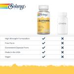 Solaray L-Glutamine 100 Vegan Capsules for Recovery