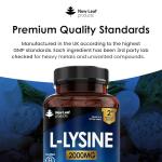 High Strength L-Lysine 2000mg - 120 Vegan Tablets