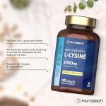 L-Lysine 2000mg - Vegan Amino Acid Tablets