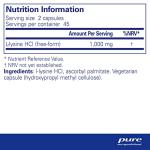 Pure Encapsulations L-Lysine 500mg - 90 Veggie Caps