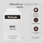 NAC 600mg - 120 Capsules for Antioxidant Support