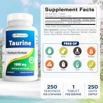 Best Naturals Taurine 1000 Mg, 250 Tablets