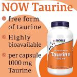 Now Foods Double Strength Taurine 1000mg, 250 Capsules