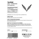 Taurine Powder - No Additives, Vegan, 100g