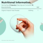 Organic Psyllium Husk Capsules – 180 Count