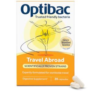 Optibac Vegan Probiotics for Travel - 20 Capsules