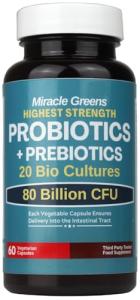 80 Billion CFU Probiotics with Prebiotics – 2 Month Supply