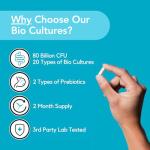 80 Billion CFU Probiotics with Prebiotics – 2 Month Supply