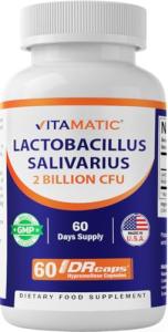 Vitamatic Lactobacillus Salivarius Probiotic Capsules, 60 Count