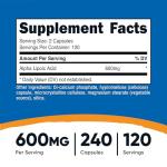 Nutricost Alpha Lipoic Acid 600mg, 240 Capsules