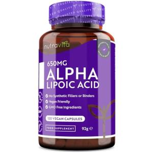 High Strength Alpha Lipoic Acid 650mg Vegan Capsules